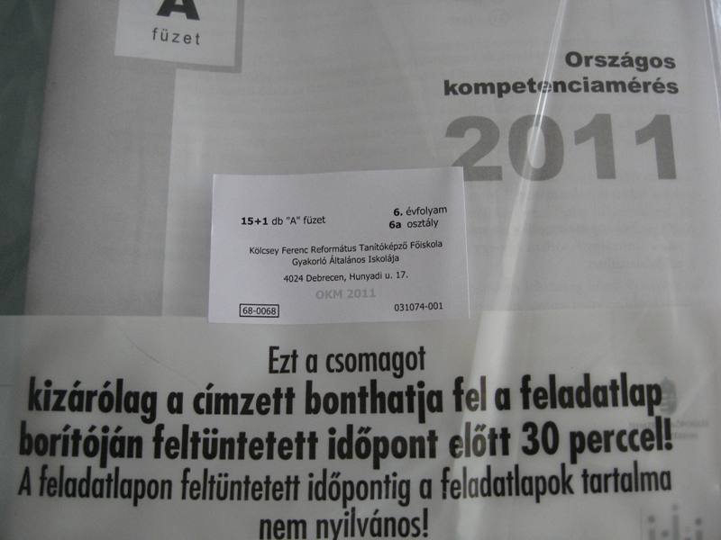 Országos kompetenciamérés – 2011.05.25