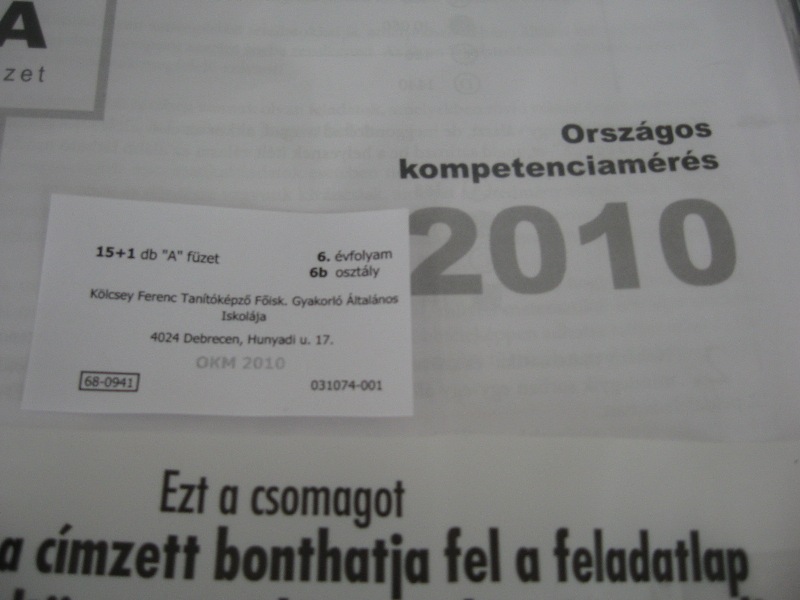 Országos kompetencia mérés – 2010.05.26